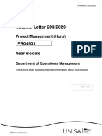 Tutorial Letter 203/2020: Project Management (Hons)