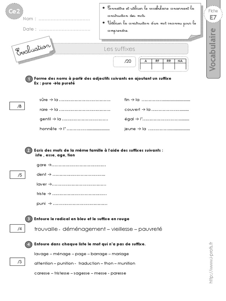 Ce2 Evaluation Suffixes Pdf
