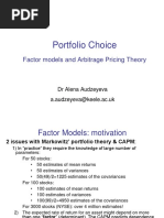 Portfolio Choice: Factor Models and Arbitrage Pricing Theory