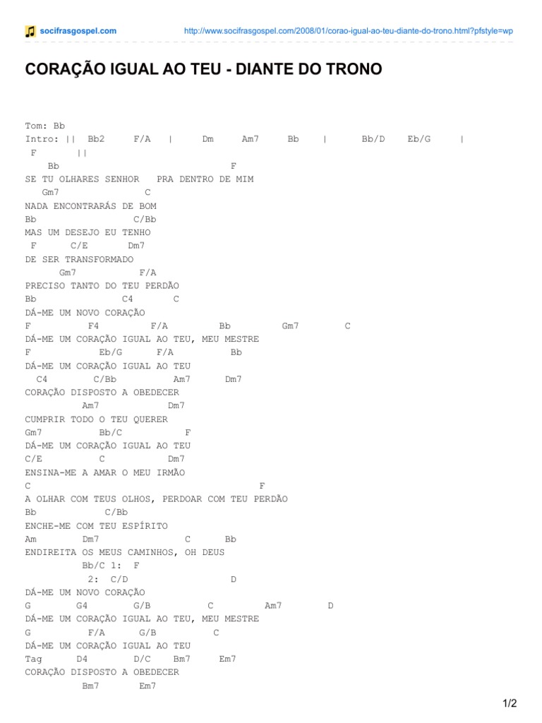 Coração Igual Ao Teu Diante Do Trono Pdf