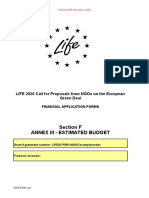 LIFE 2020 NGO4GD - Financial Application Forms