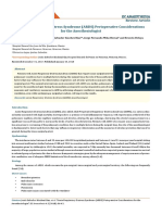 Acute Respiratory Distress Syndrome (ARDS) Perioperative Considerations for Anesthesiologist 2018