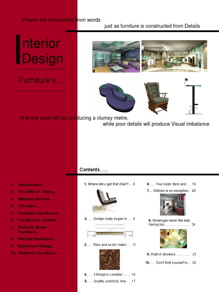Unit5 - COMPONENTS OF INTERIOR SPACE - FURNITURE PDF | PDF | Kitchen ...