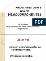 Uso de HEMOCOMPONENTES