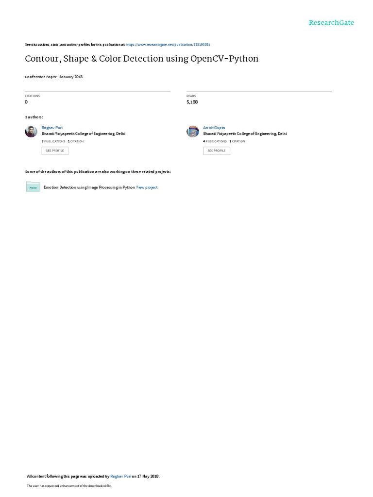 Contour, Shape & Color Detection Using Opencv-Python: January 2018 ...