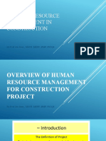 Human Resource Management in Construction: by Prof Joe Juan, Msce, Mepf, RMP, Picqs