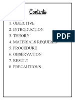 Objective 3. Theory 4. Materials Required 5. Procedure 6. Observation 7. Result 8. Precautions