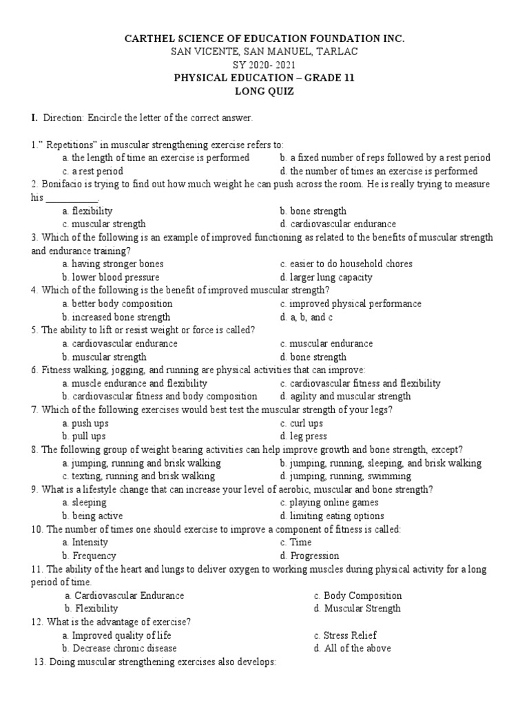 Carthel Science of Education Foundation Inc PDF Aerobic Exercise