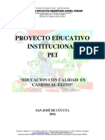 Proyecto Educativo Institucional PEI: "Educación Con Calidad: Es Camino Al Éxito"