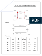 Hydraulics of Water Distribution System: Problem Number 01