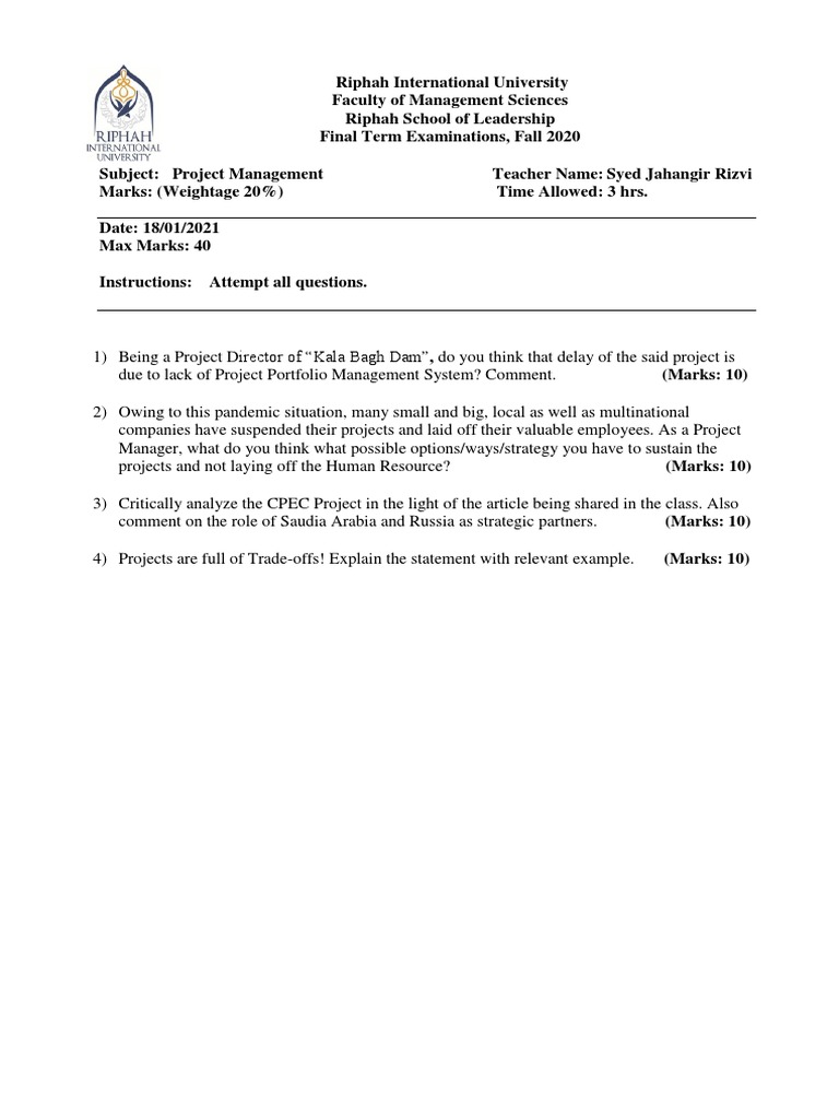 Final Paper Project Management | PDF