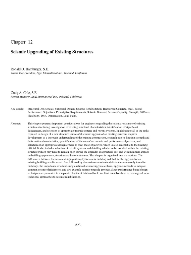 Seismic Upgrading for Existing Structures | PDF | Strength Of Materials ...