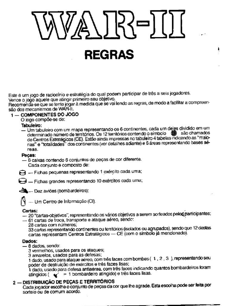 Regras do Jogo War II | PDF