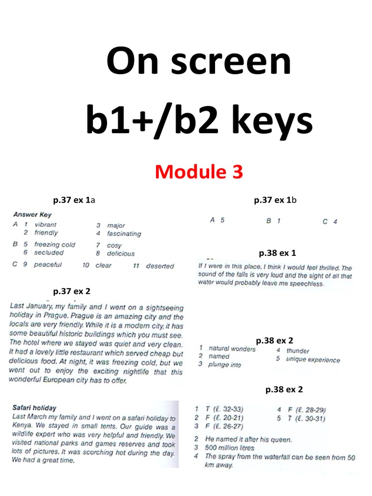 On Screen Intermediate B1+ B2