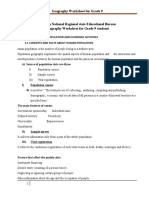 Grade 9 Geography Worksheet on Human Population and Economic Activities