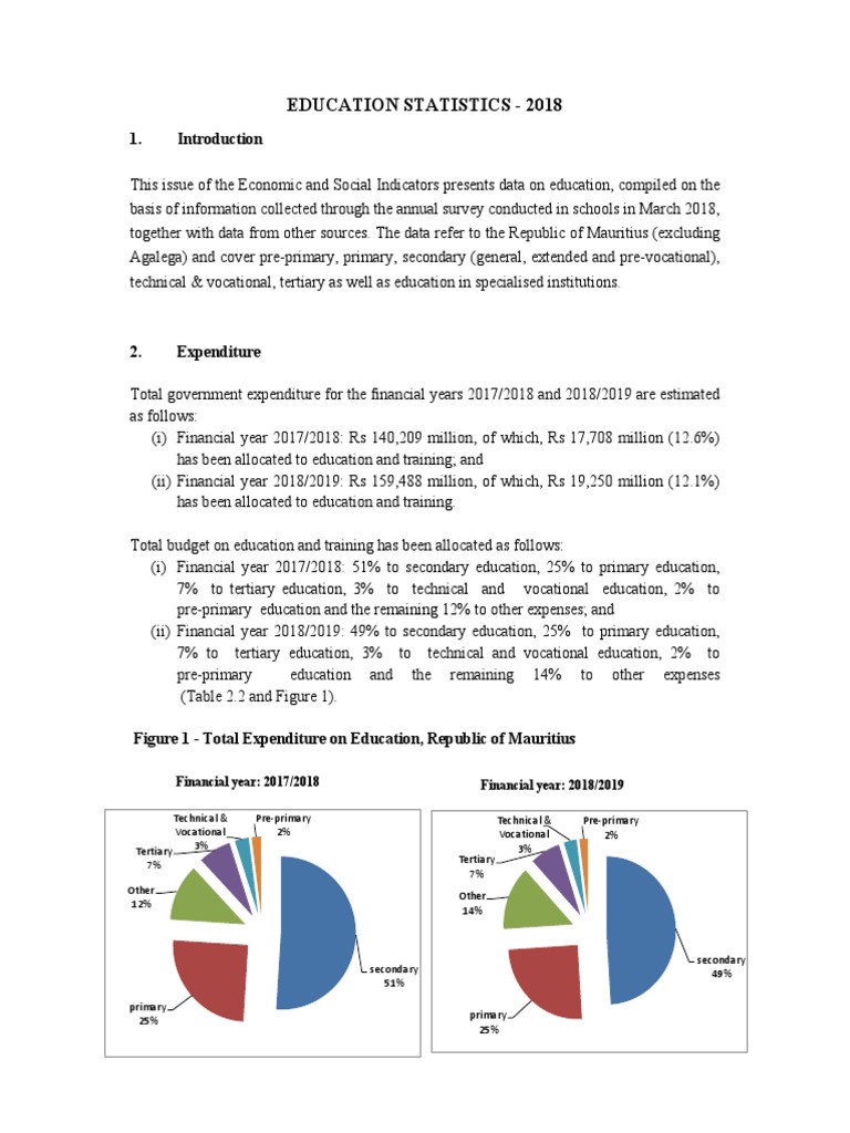 2018 Mauritius Education Statistics Report | PDF | Schools | Special ...