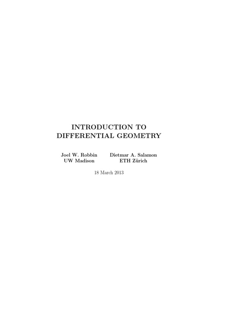 Introduction to Differential Geometry | PDF | Differentiable Manifold ...