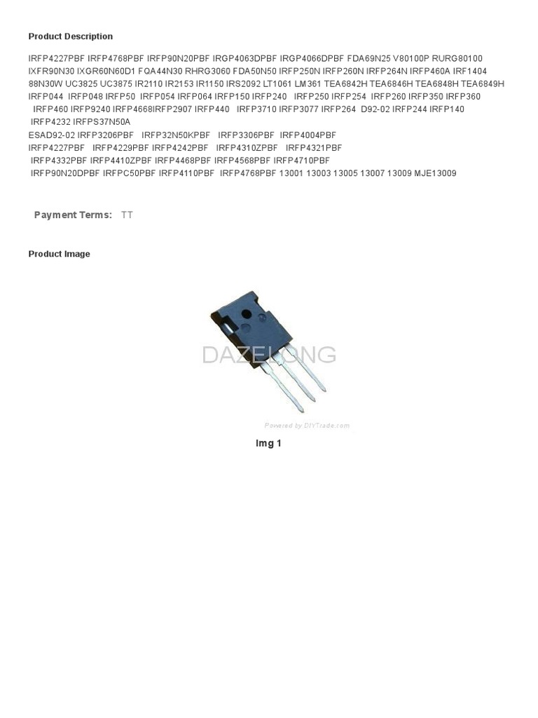MOS IRFP150 IRFP240 IRFP250 IRFP254 IRFP260 IRFP350 IRFP360 IRFP450 ...
