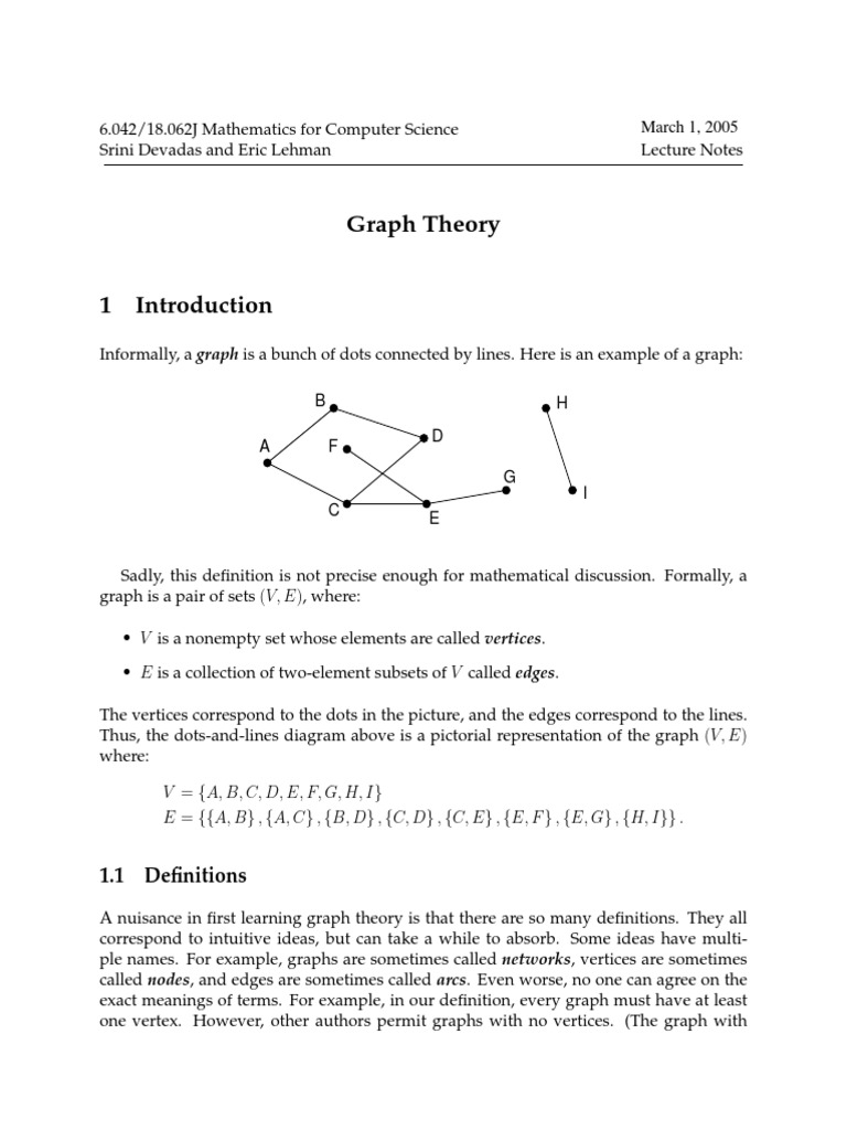 Graph Theory l8 - Graphs1 | PDF | Vertex (Graph Theory) | Graph Theory