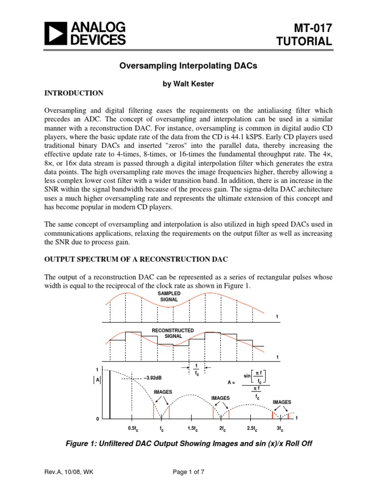 Oversampling Interpolating DACs MT-017 | PDF | Digital To Analog ...