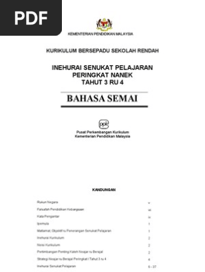 B Etnik Bahasa Semai Tahun 3 Dan 4 1 Pdf
