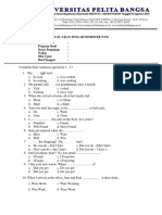 Soal Ujian Tengah Semester (Uts) Mata Kuliah: Program Studi: Dosen Pengampu: Waktu: Sifat Ujian: Hari/Tanggal