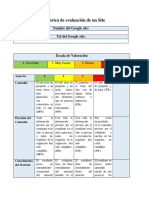 Rubrica de Evaluación de Un Site: Nombre Del Google Site: Url Del Google Site