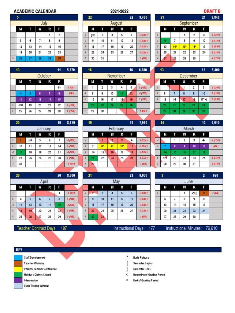 El Paso Independent SChool District 2021-2022: Calendar Option B | PDF |  Academic Term