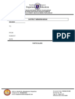 Department of Education: District Memorandum