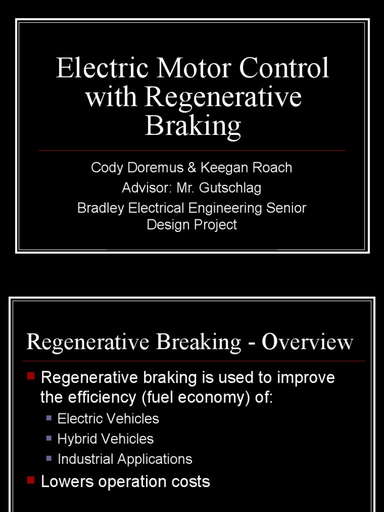 Electric Motor Control With Regenerative Braking | PDF | Electric Motor ...