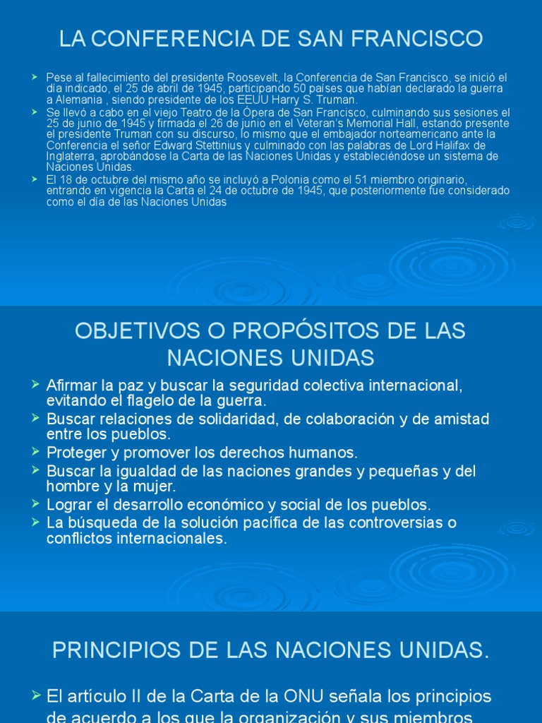 La Conferencia de San Francisco PDF Naciones Unidas Relaciones internacionales