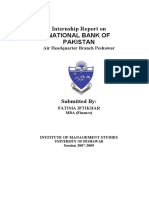 National Bank of Pakistan: Internship Report On