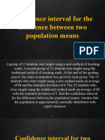 Confidence Interval For The Difference Bet 2 Population Means