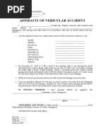 Affidavit of Vehicular Accident