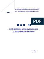 RAC 31 - Estándares Aeronavegabilidad Globos Libres Tripulados