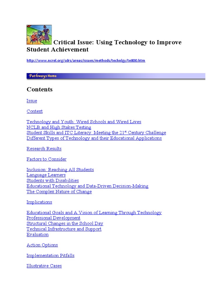 Critical Issue: Using Technology To Improve Student Achievement ...