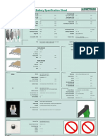 Battery Specification Sheet: Positiv Electrode