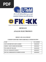 Common Emitter Unbypassed Amplifier Bipolar Junction Transistor