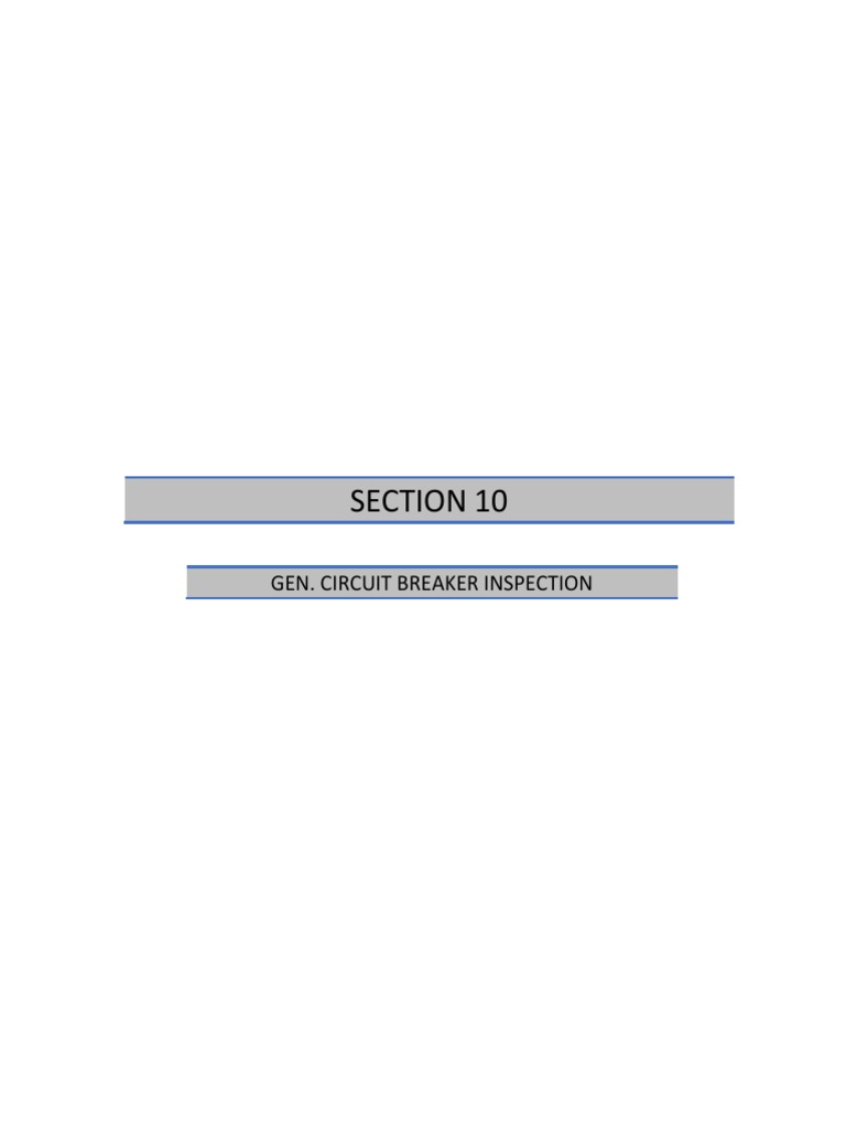 Field Inspection and Test Report for General Circuit Breaker (SF6) SECTION 10 PDF Inductor