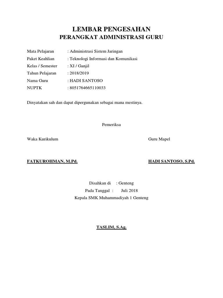 Lembar Pengesahan PDF | PDF
