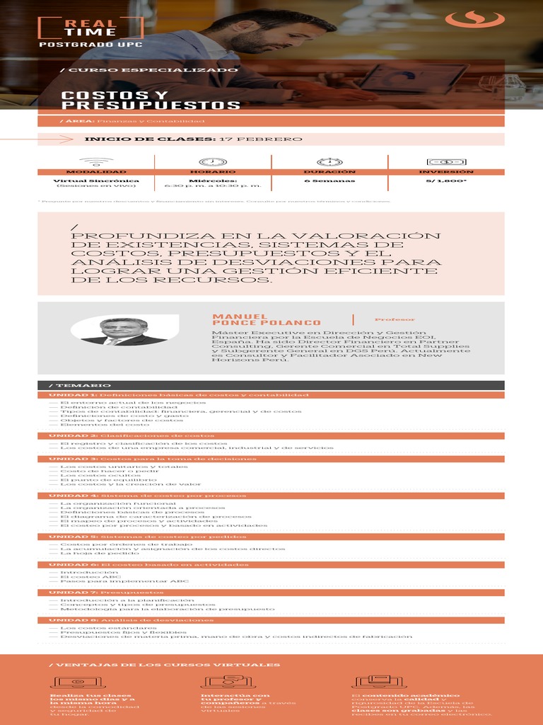 Curso de Costos y Presupuestos Online | PDF | Presupuesto | Contabilidad