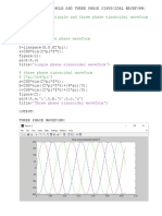 Generation of 3-Phase and Single - Phase Signal Waveform