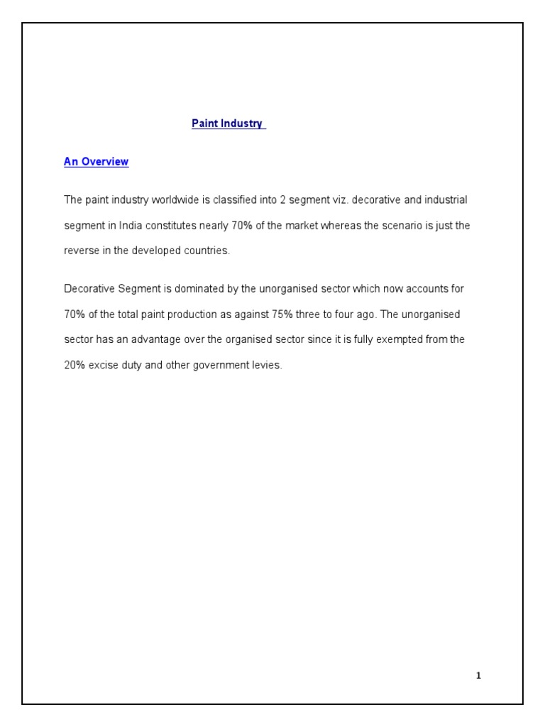 PaintIndustry Stats 2 PDF Paint Supply Chain