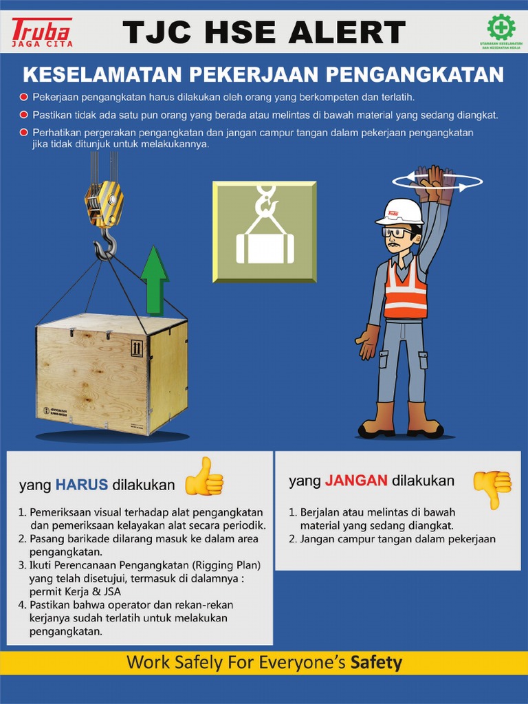 Tjc Hse Alert Keselamatan Pekerjaan Pengangkatan Pdf