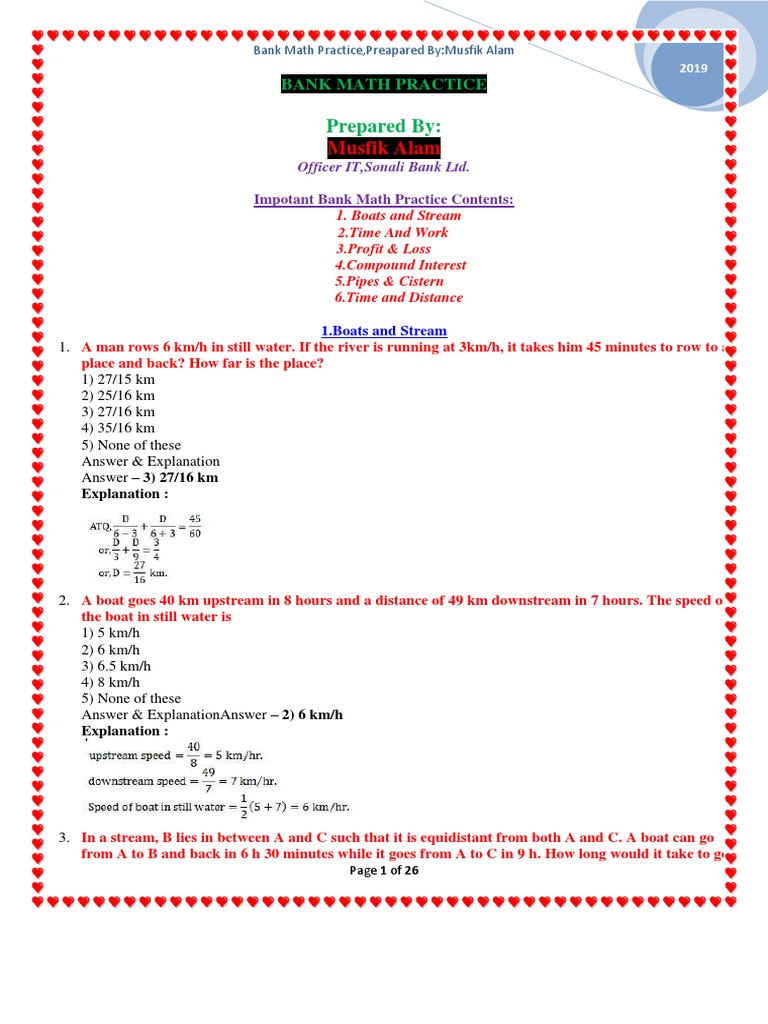 BANK MATH PRACTICE-converted - PDF Version 1 | PDF | Speed | Compound ...