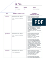 Solo Teaching Plan: Subject Teacher Grade Date