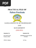 Practical File Of: Python Practicals