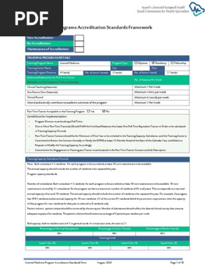 internal Medicine Standard Framework
