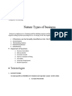 Nature Types of Business: Terminologies