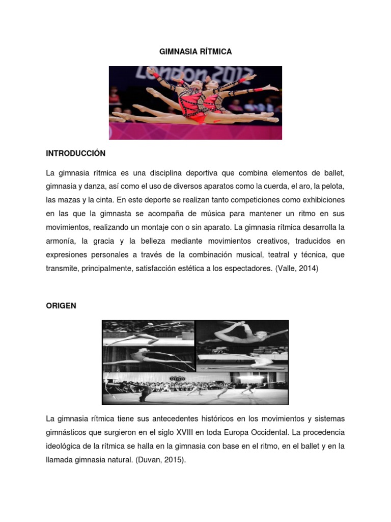 Historia de la Gimnasia Rítmica | PDF | Gimnasia | Deportes